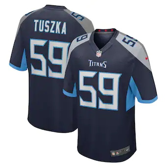 mens nike derrek tuszka navy tennessee titans game player j